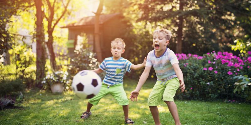 kids playing football